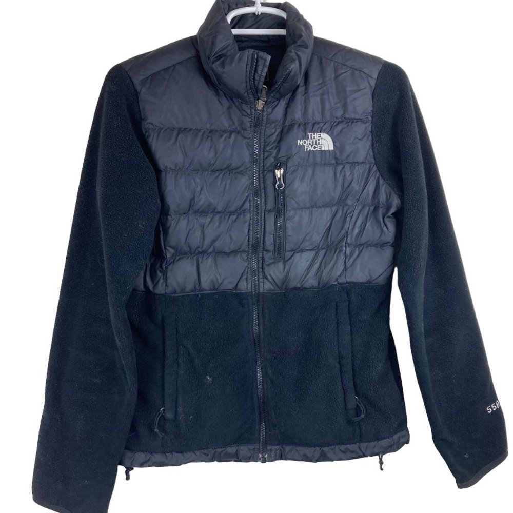 The North Face Womens XS Denali 550 Down Fleece Puffer Jacket‎ Black PolarTec